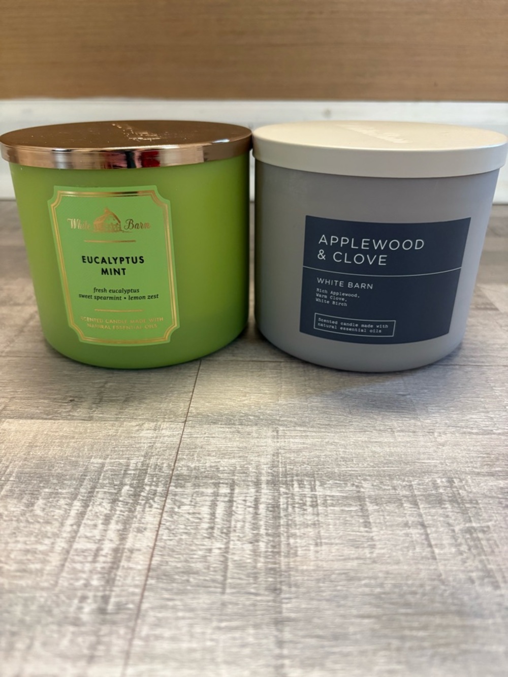Set of two Bath & Body Works White Barn Collection Three Wick Candles